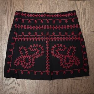 Millau Black Skirt with Red Embroidery